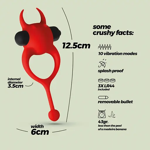 Виброкольцо Crushious Daemon 12.5 см (красный) - фото 4