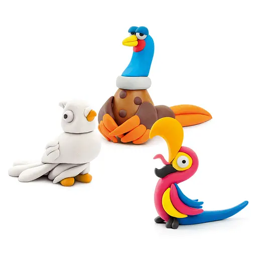 Набір пластиліну що самостійно твердіє Ліпака Птахи Папуга Ара Фазан Голуб (60025-UA01) - фото 3