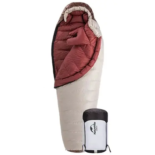 Спальник с натуральным пухом Naturehike Snowbird NH20YD001, р-р M, коричневый 350 г