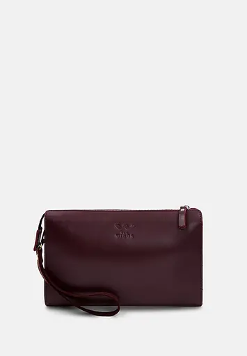 Шкіряний млатч бордовий - фото 2