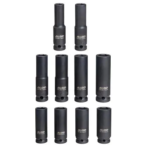 Набір торцевих головок Alloid ударні глибокі 1/2, 10 предметів (NUGV-1024) - фото 2