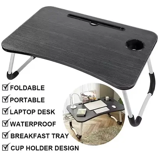 Складаний столик підставка для ноутбука Laptop table в ліжко з підстаканником в асортименті - фото 5
