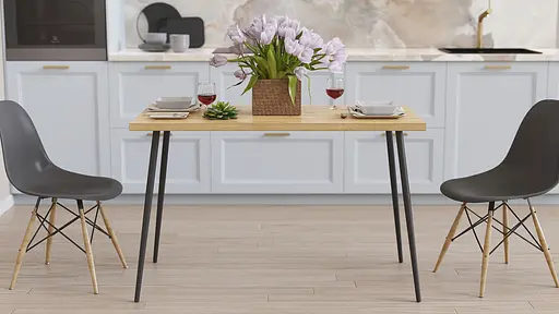 Кухонний стіл Марсель 30 Ferrum-decor 75x120x60 Чорний метал ДСП Дуб Артізан 32 мм (FRD-106742)