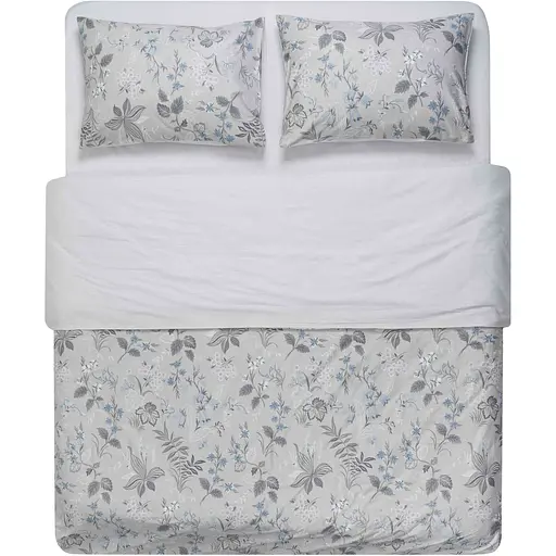 Набір постільної білизни 2,0сп Ardesto Gloria, 200х220см, 100% бавовна, сатин, польові квіти, сірий світлий (ART2022WF) - фото 1