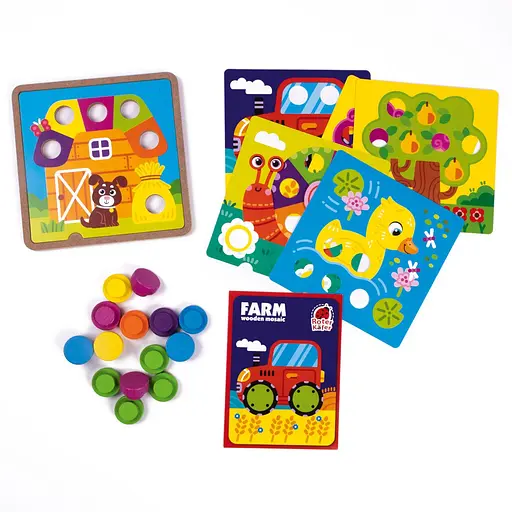 Дерев'яна мозаїка Roter Kafer Wooden mosaic with base. Farm (RW4220) - фото 2