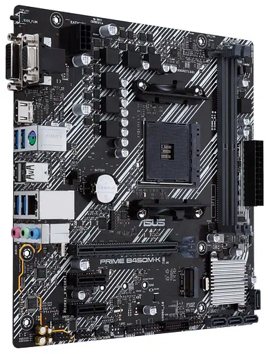 Материнська плата ASUS PRIME B450M-K II (Prime B450M-K II) (Socket AM4, AMD B450, Micro-ATX) - фото 3