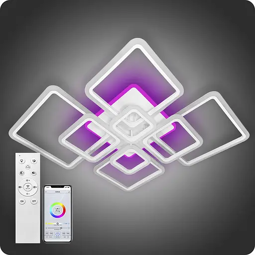 Люстра світлодіодна 517 Light 3color з пультом 224Вт Білий (01312) - фото 2