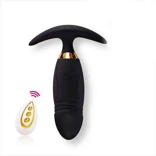 Анальная пробка 10 режимов вибрации силикон унисекс дистанционное управление USB зарядка чёрный