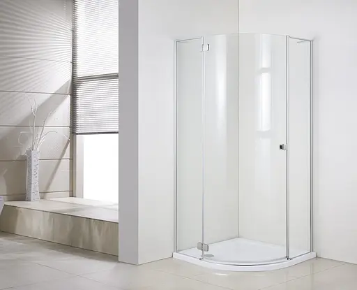 Душевая кабина угловая Volle Benita 90x90 распашная прозрачное стекло 8 мм с поддо ном PUF хром 1017.114601L4 коробки, Левая, прозрачная, хром - фото 11