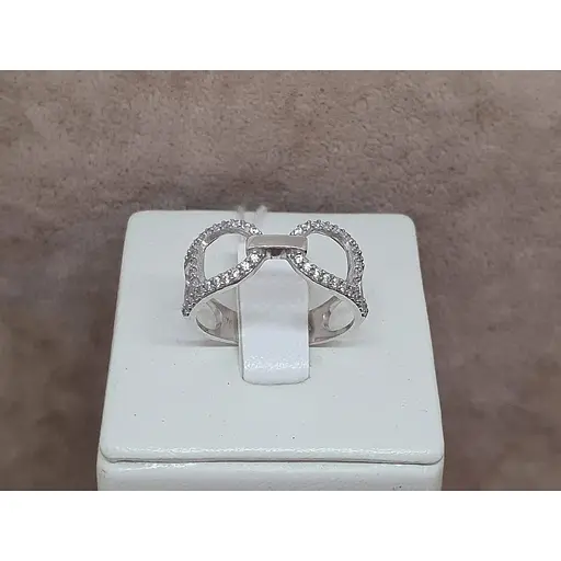 Срібне кільце Агні ЕЛЬБА з фіанітами. 1635/1Р-CZ 17 - фото 4