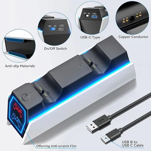 Зарядна станція Oivo IV-P5322B для DualSense Sony PS5 (137100) - фото 4