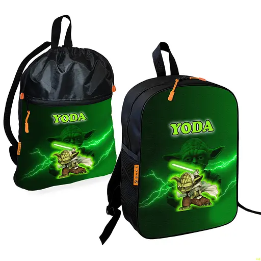 Шкільний рюкзак дитячий Йода Star Wars + Сумка для взуття спортивної форми рюкзак-мішок для хлопчика (01692)