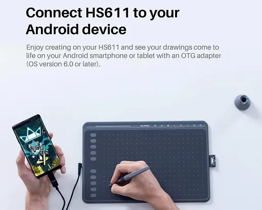 Графический планшет Huion HS611 Space Grey [82331] - фото 9
