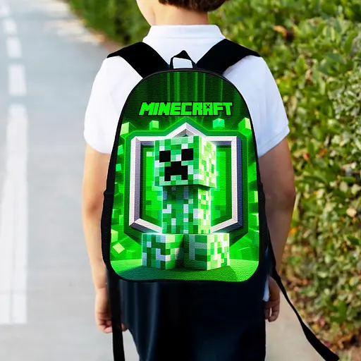 Рюкзак детский майнкрафт Крипер "Minecraft" 34х27см, городской ранец для мальчика (00525)