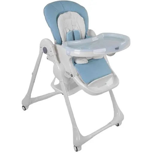 Стульчик для кормления Toti W-48406 (1) мягкий PU, мягкий вкладыш, 4 колеса, съемный столик, красный, в коробке