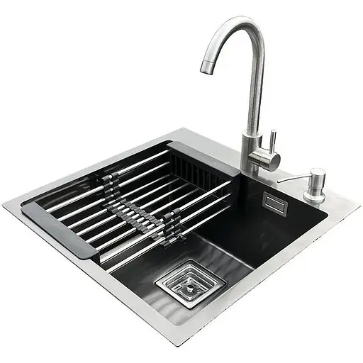 Комплект мойка + смеситель Romzha Arta Nova U-450 BL (A) - фото 1