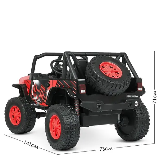 Електромобіль дитячий Bambi Джип M 4878EBLR-3 24V з музикою і світлом Червоний - фото 4