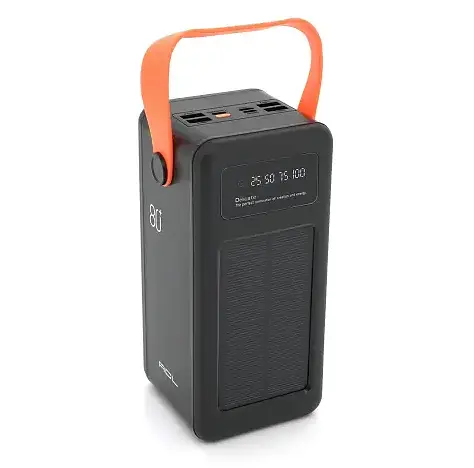 Универсальная зарядная батарея ACL PW53 Silar 80000mAh + фонарь + комплект кабелей (Черный)