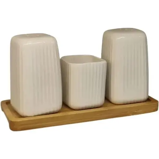 Набір спецій Limited Edition Classic Line сіль, перець, для зубочисток на бамбуковій підставці (B010803)