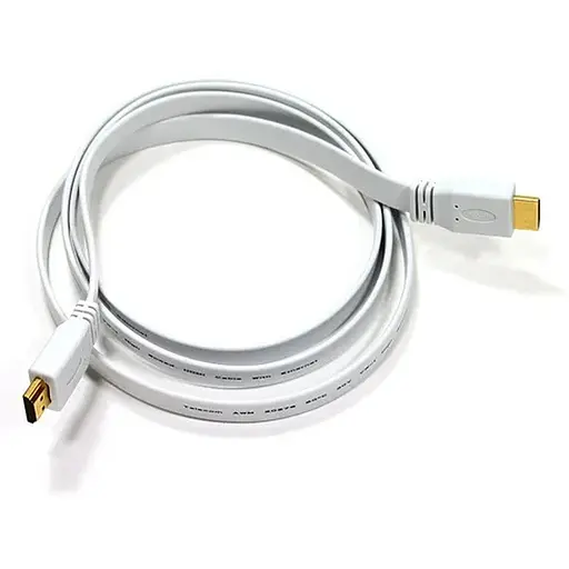 Кабель HDMI M-M, 5.0 м, V1.4, 4K 30Hz, плоский, белый