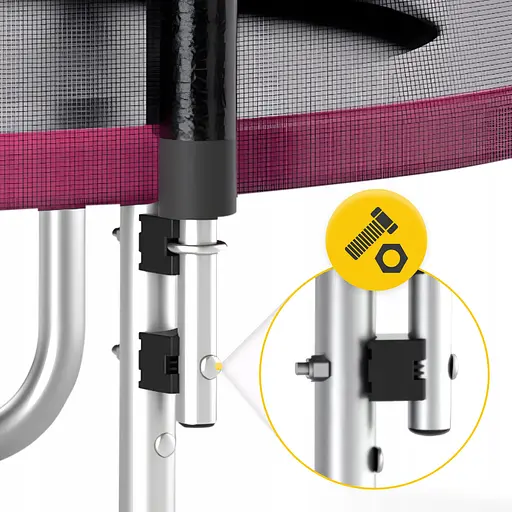 Батут с наружной сеткой 4FIZJO Classic 8FT 252 см Black/Pink (P-5907739314536) - фото 7