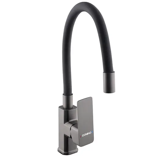 Змішувач для кухні Domino Malibu DMM-203LR-GP-BL графіт/чорний гофровилив Графіт - фото 2