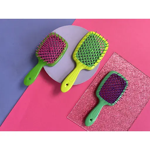 Щітка для волосся Janeke Superbrush small салатова з малиновим - фото 2