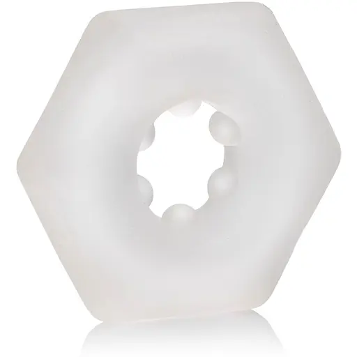 Ерекційне кільце CalExotics Sexagon Enhancer 4 см прозоре - фото 2