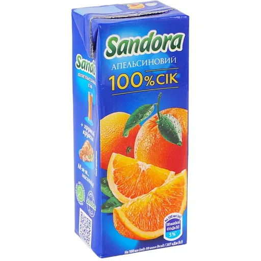 Сок Sandora Апельсиновый неосветленный 200 мл - фото 1