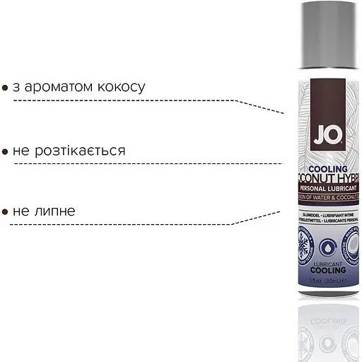 Охлаждающий крем-смазка с кокосовым маслом System JO silicone Free Hybrid Cooling (30 мл) - фото 3