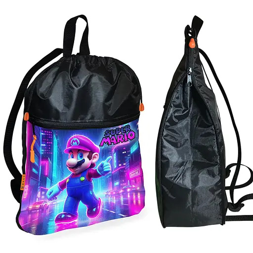 Рюкзак-мешок для обуви,спортивной формы Супер Марио "Super Mario" детская сумка для сменки (01316)