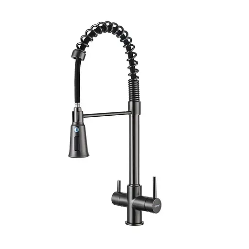 Змішувач для кухні Gappo з підключенням фільтра G4398-69 сірий Gungrey Графітовий хром - фото 1