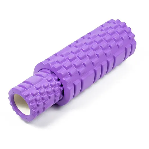 Массажный ролик EasyFit набор Grid Roller Double 33 см Фиолетовый (EF-7737s-1) - фото 1