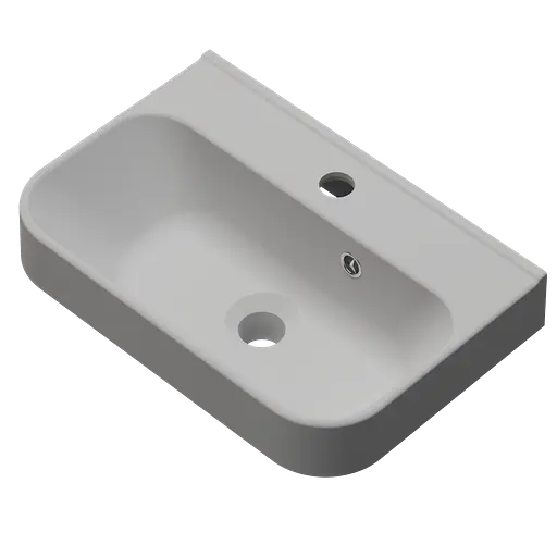 Раковина глянцева підвісна Amidicon Comfort 45 450x300 з литого каменю COMFORT_45_HL, Білий - фото 2