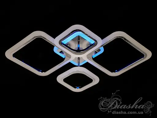 Світлодіодна люстра смарт світильник з пультом, хром, 80W - фото 3