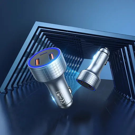 Автомобильное зарядное устройство для Remax RCC327 2 USB/Type-C QC PD 83W серебристо-черное - фото 4