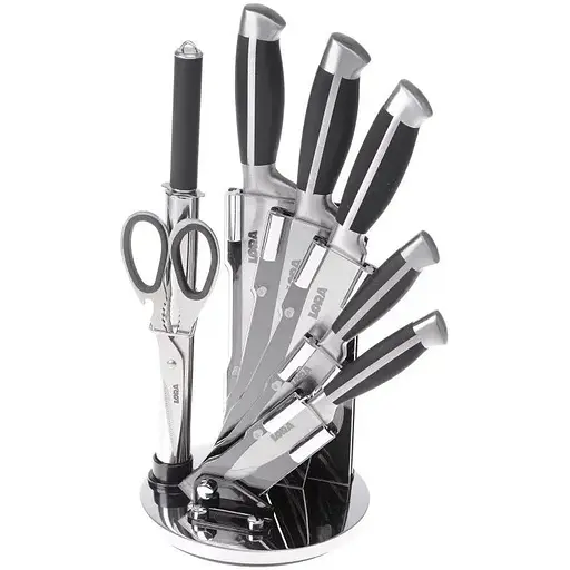 Набір ножів із підставкою 8 предметів Black (NS22SETKN)