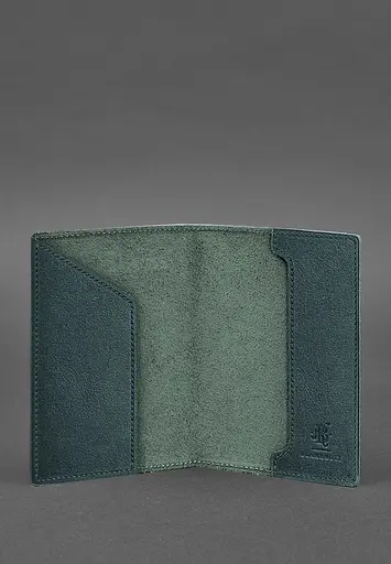 Кожаная обложка для военного билета 7.0 зеленая - фото 4