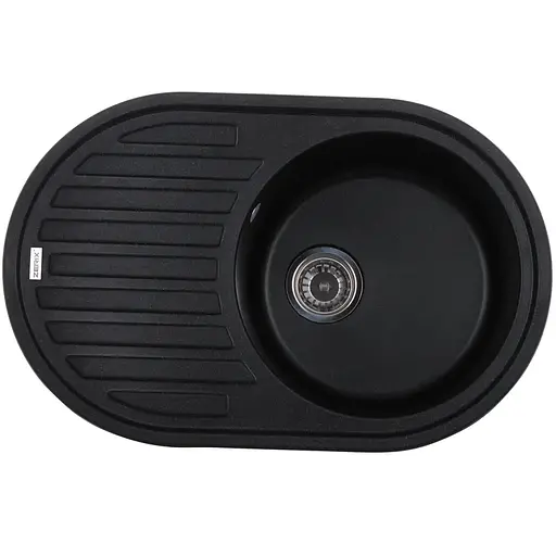 Кухонна мийка Zerix ZS-7750R-03 black ZX4556, Чорний матовий - фото 1