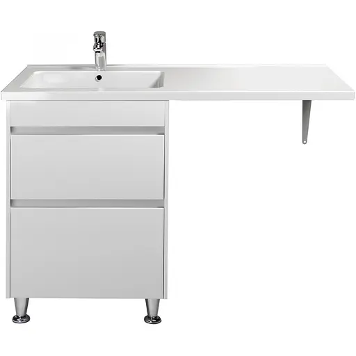 Тумба Мойдодир Wing 60-W з умивальником Rodeo 120 L з крилом над пралкою підлогова Білий - фото 1