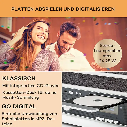 Програвач вінілу/стереосистема auna Belle Epoque 1908 DAB (10030660) - фото 6