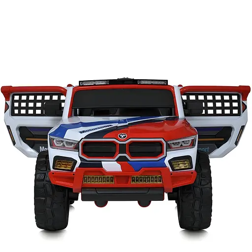 Электромобиль детский M 5850EBLR-1 Джип 4 мотора 45W 2 аккумулятора 12V7A MP3 USB светло-бело-красный - фото 2