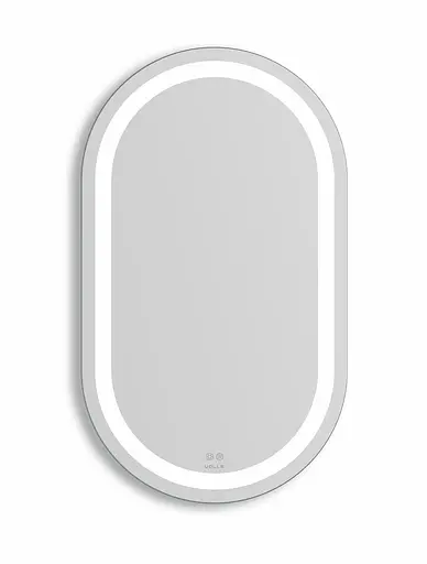 Дзеркало Volle Luna Ovalado овальне вертикальне 70x80 см, з підсвічуванням по контуру, з підігрівом, сенсорним вимикачем хром 1648.55148700, Хром - фото 1
