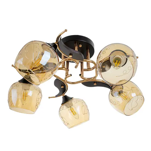 Люстра стельова Brille в спальню E27 60W BK (LK-703S/5)