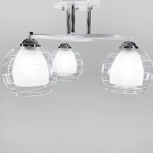 Потолочная люстра в белом корпусе с двойным плафоном Line.F Количество ламп 3 - фото 2