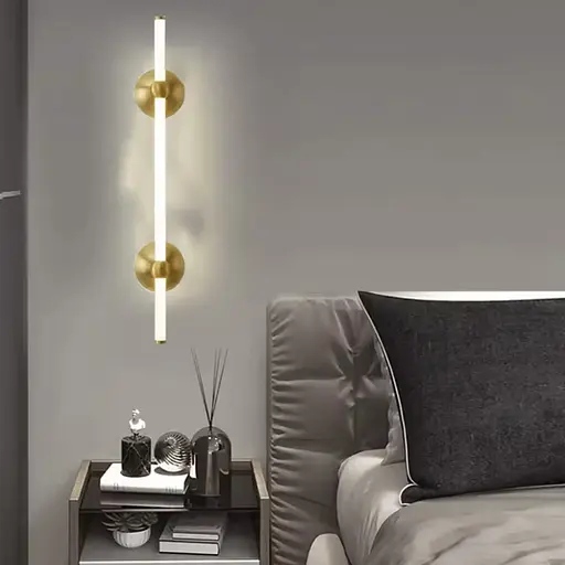 Линейное бра в латунном корпусе с двумя креплениями 62 см Line F Арт. WJ023/600-2 AB - фото 1