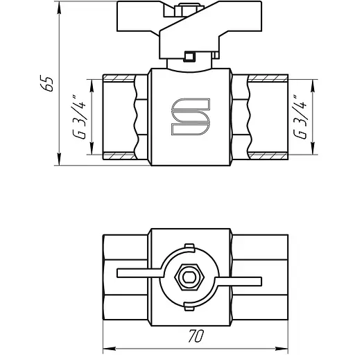 Кран кульовий прямий Selba 3/4″ ВВ ЖБ SL1507 - фото 3