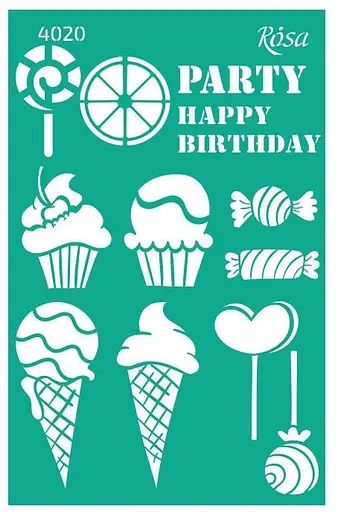 Трафарет багаторазовий самоклеючий №4020 13x20см Cake Delicious Rosa Talent