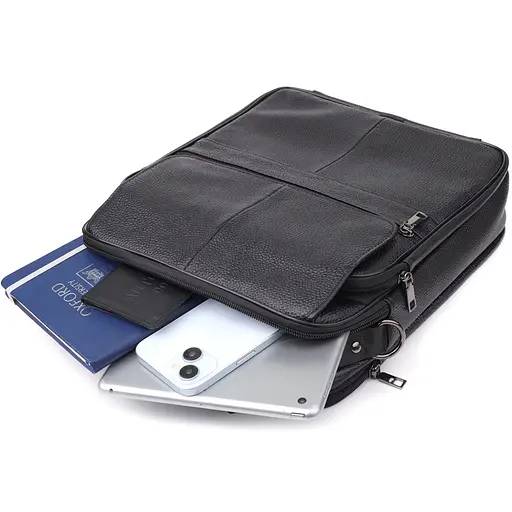 Чоловіча сумка з ручкою для перенесення в руці з натуральної шкіри Vintage 27х33х9,5 см sum0027493 - фото 9