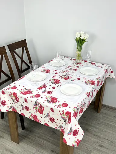 Водоотталкивающая Скатерть Гранатовый принт 220х140 см (+ 4 салфетки 30х40) - фото 5